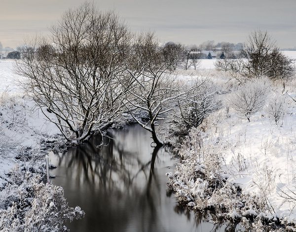 ND-filter 10 stop, long exposure photography. Winter landscape from Denmark.
